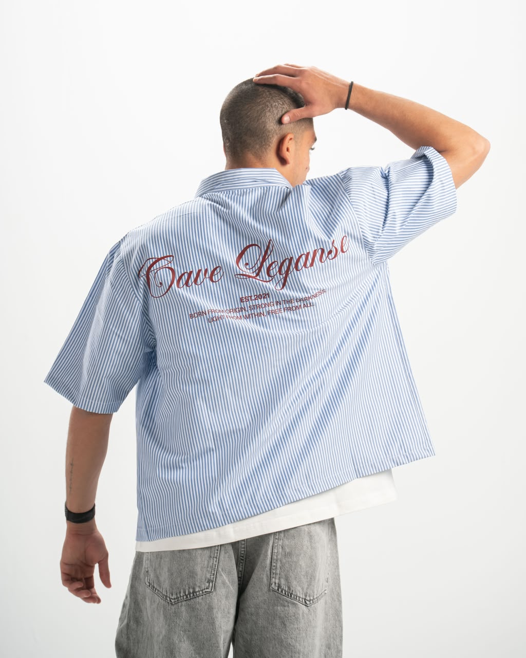 Stripe baby blue shirt