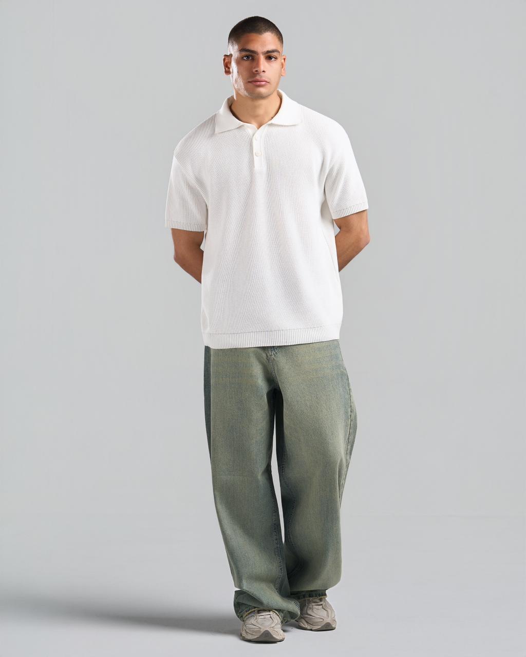 Knitted white Polo