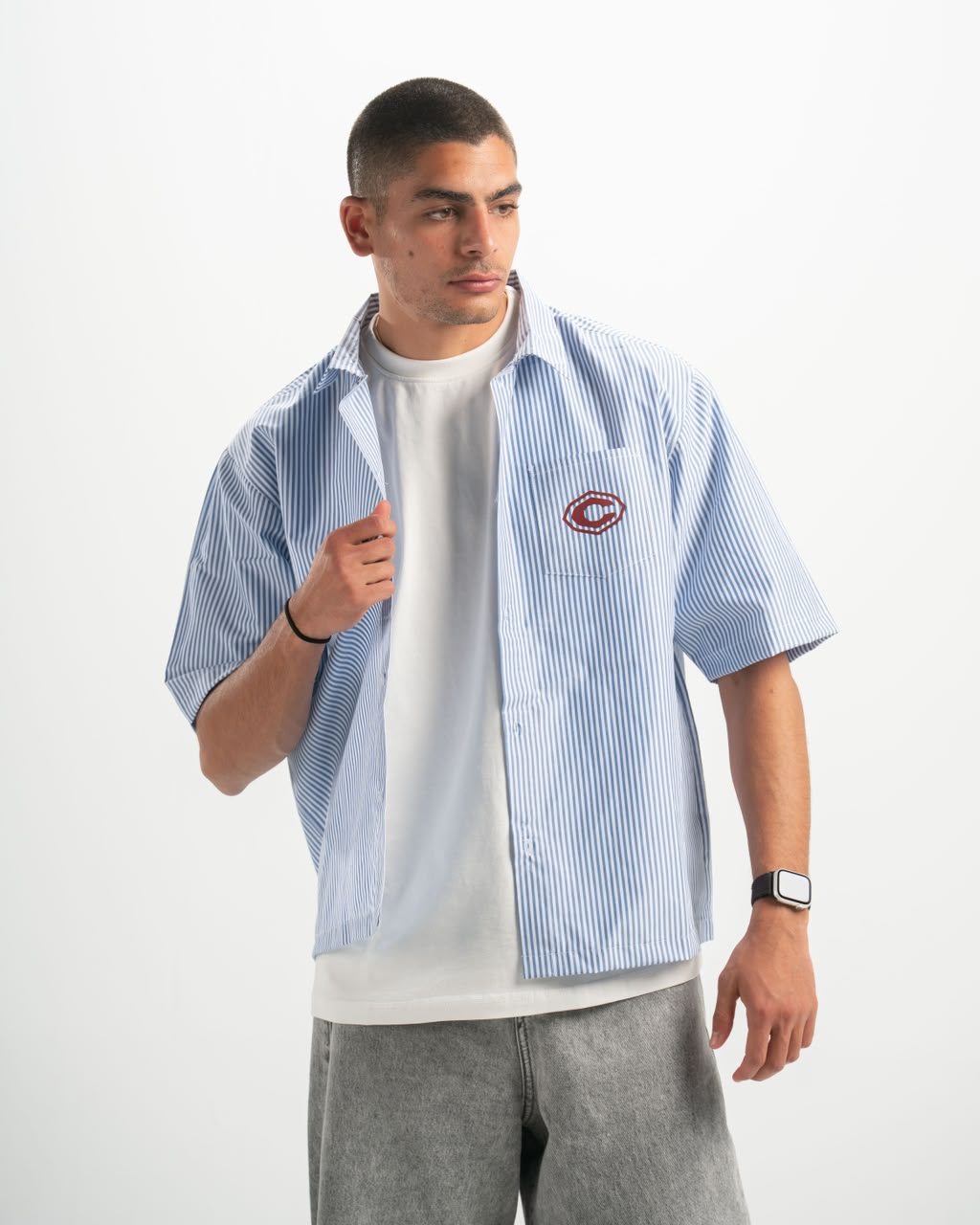 Stripe baby blue shirt
